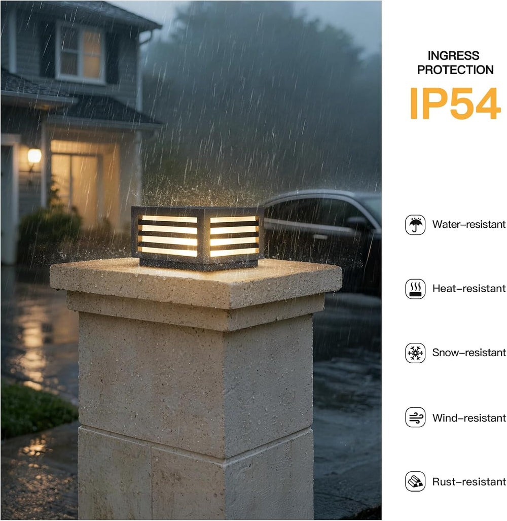MVBT Glass Post Lights Outdoor, 8.8" Hard Wired Pillar Lights Outdoor