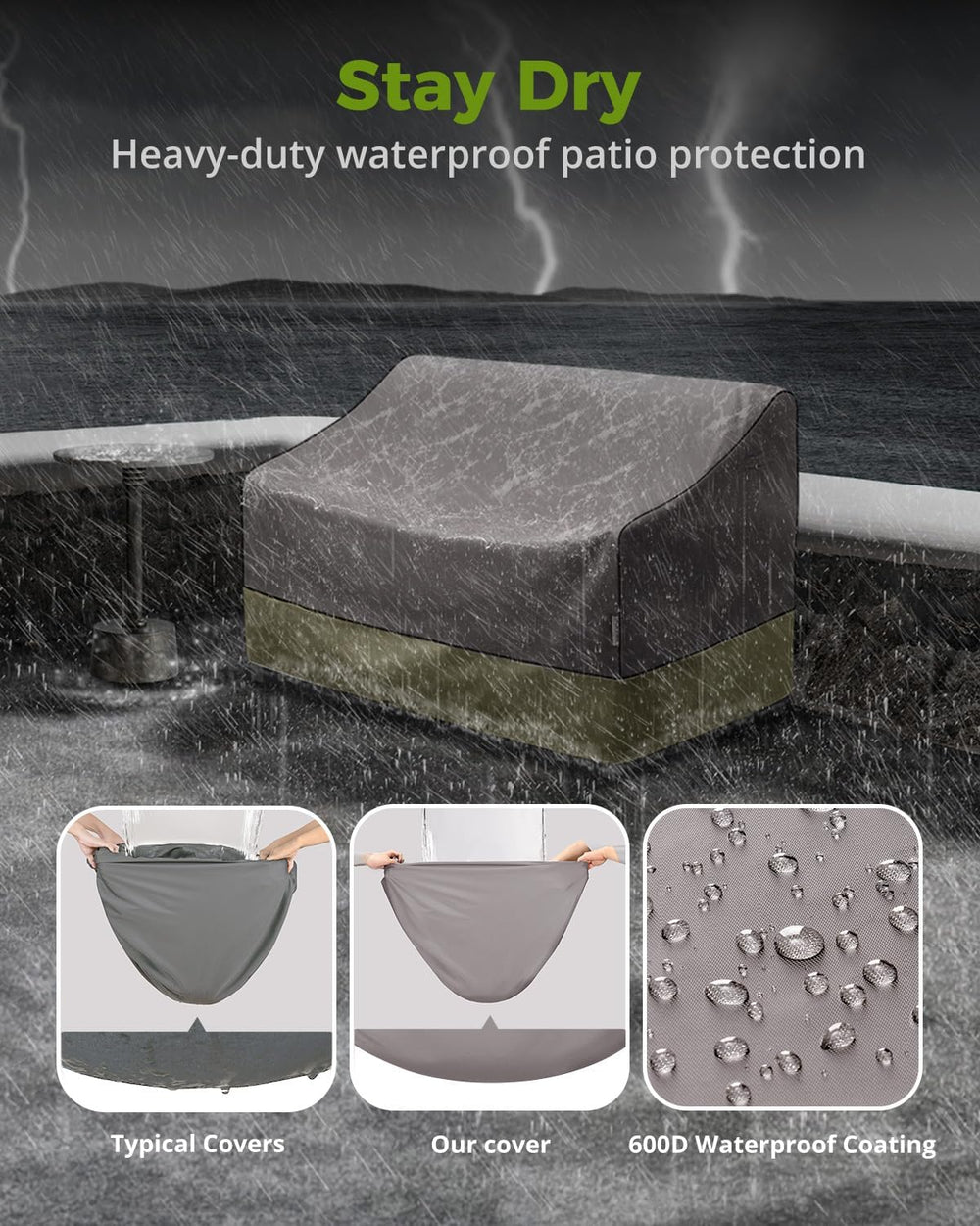 KylinLucky Outdoor Patio Loveseat Covers 48 x 26 x 33 inch Waterproof
