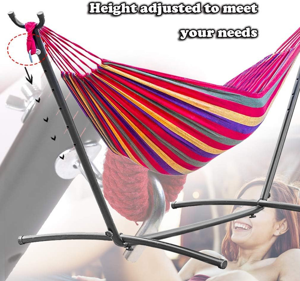 Hammock and Stand Heavy Duty Portable Solid Steel Stand with Carrying Case Ad...