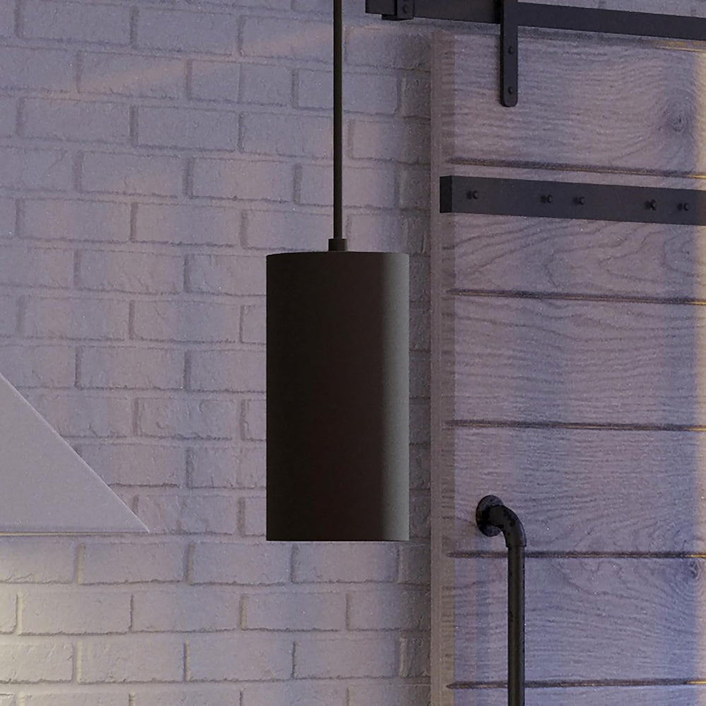 Progress Lighting Cylinder Outdoor Pendant Light, Black