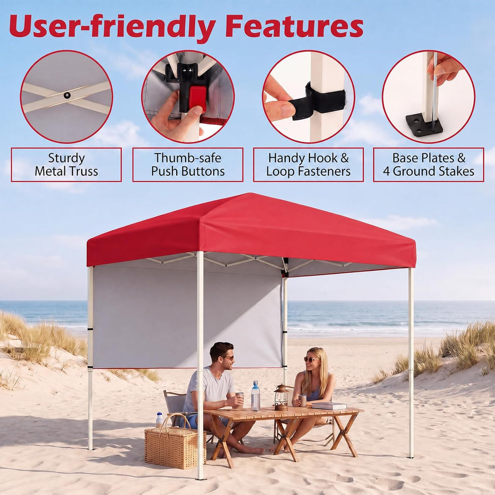 Goplus 6 x 4 FT Pop Up Easy Setup Canopy Tent (Red)