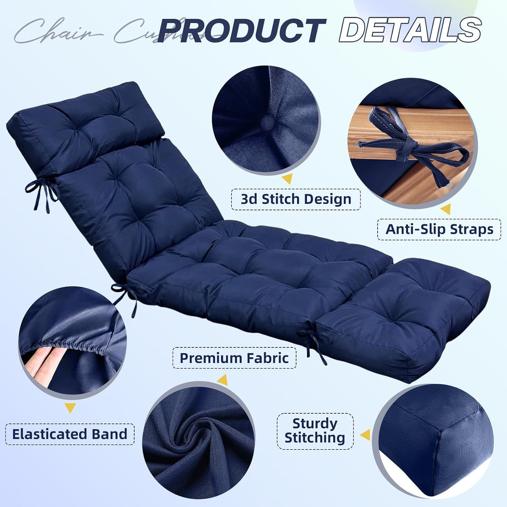 Outdoor Lounge Cushion Waterproof with Ties Wine Red
