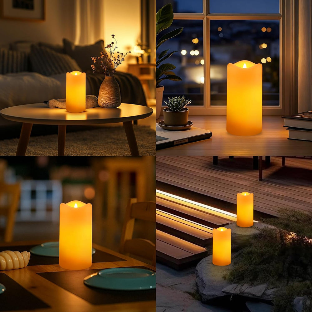 Solar Candles Outdoor Waterproof 6 Pack, 3''x6'' Halloween Ca...