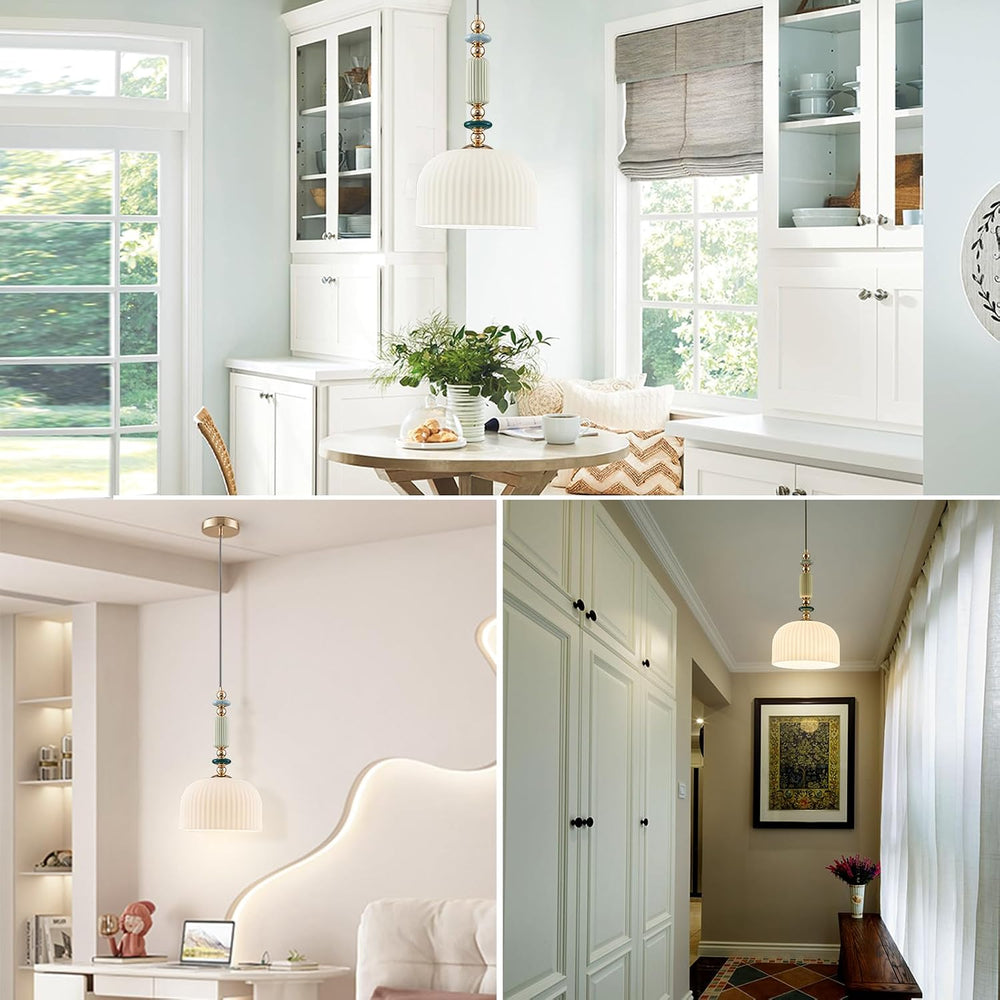 Pendant Light Modern Pendant Lighting Fixture Hanging Lamp Milk White Glass H...