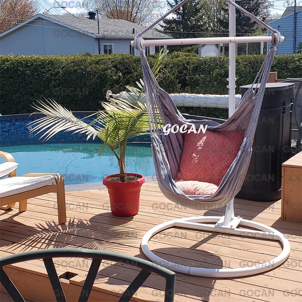 GOCAN Large Hammock Swing Chair, 39.4 x 53.1in with Metal Spread(Grey)