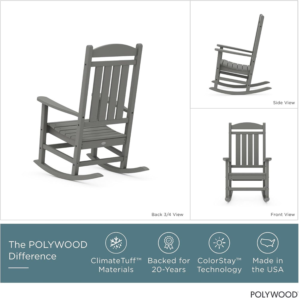 POLYWOOD Presidential Rocking Chair in Slate Grey