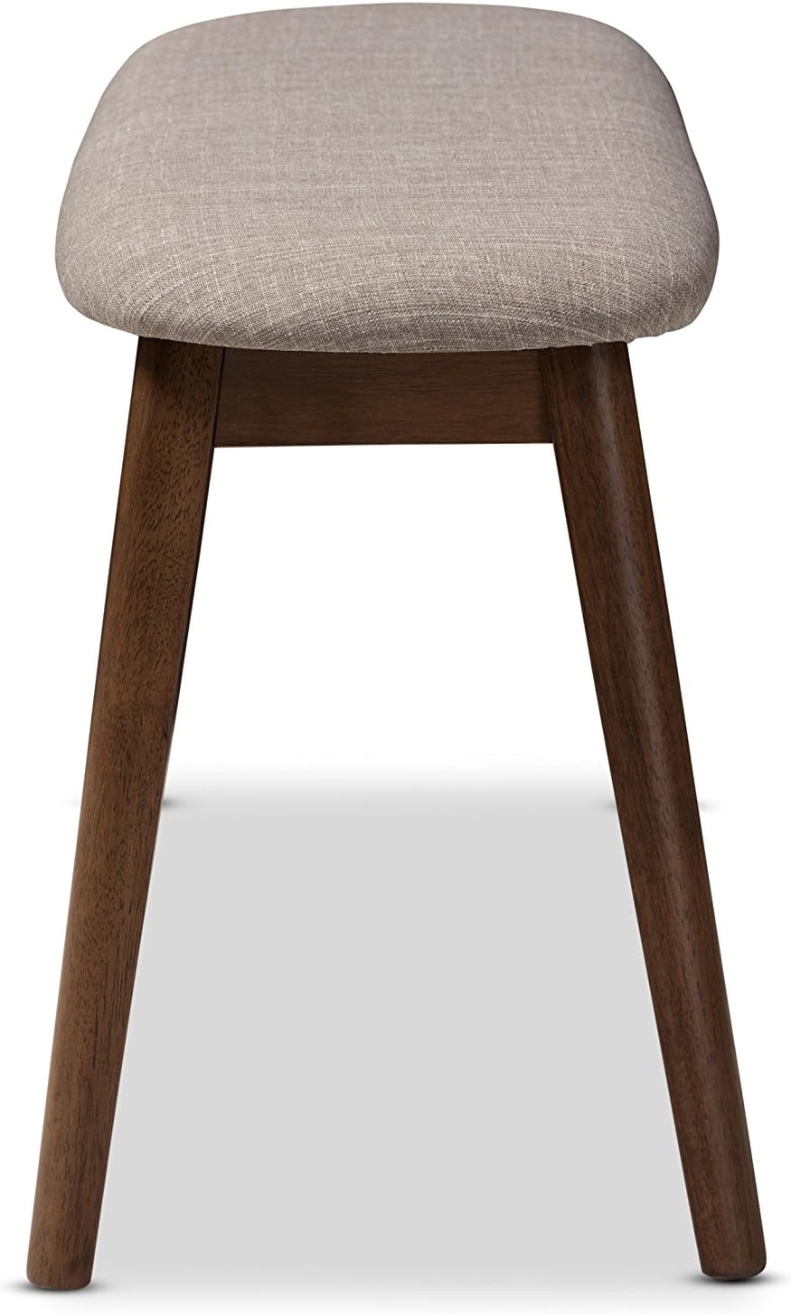 Baxton Studio Easton Mid-Century Modern Light Grey Fabric Upholstered Walnut ...