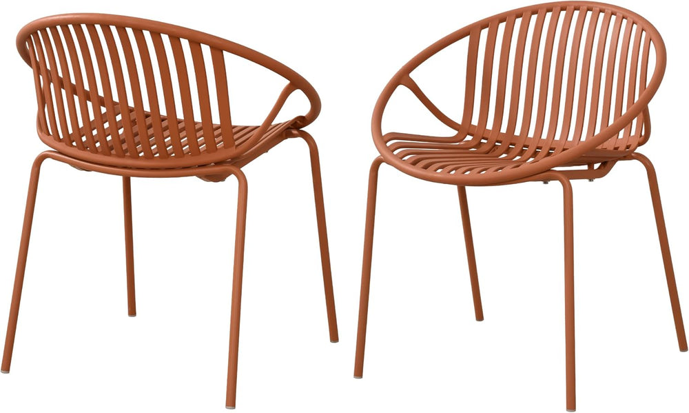 Christopher Knight Home Set of 2 Tita Modern Patio Outdoor Dining Chairs, Sta...
