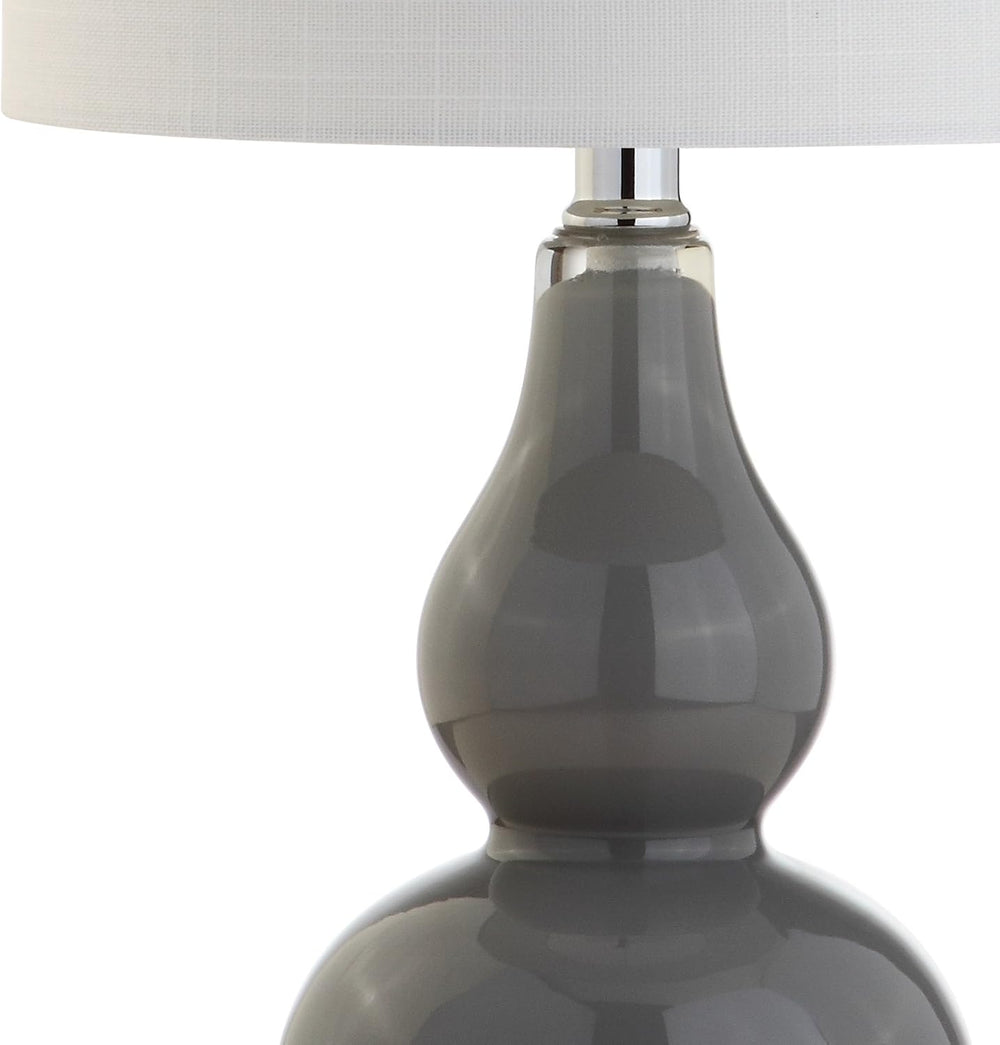 JONATHAN Y Anya Gourd Glass Table Lamp 20.5", Gray