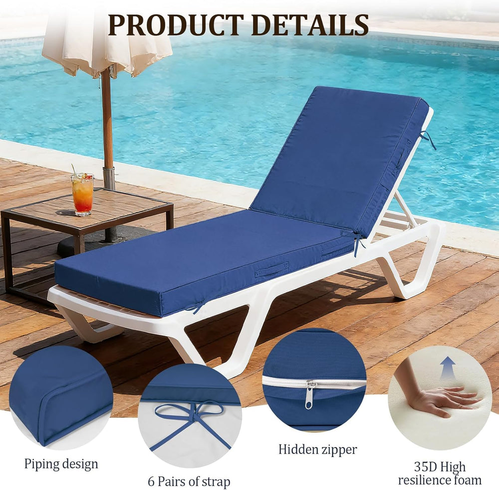 72x21x4in Lounge Cushions for Outdoor Furniture,Outdoor Lounge Chair Cushions...