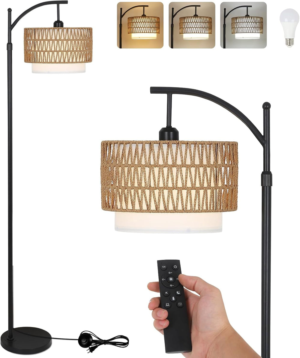 Arc Floor Lamp for Living Room with 3 Color Temperatures, Farmhouse Floor Lam...
