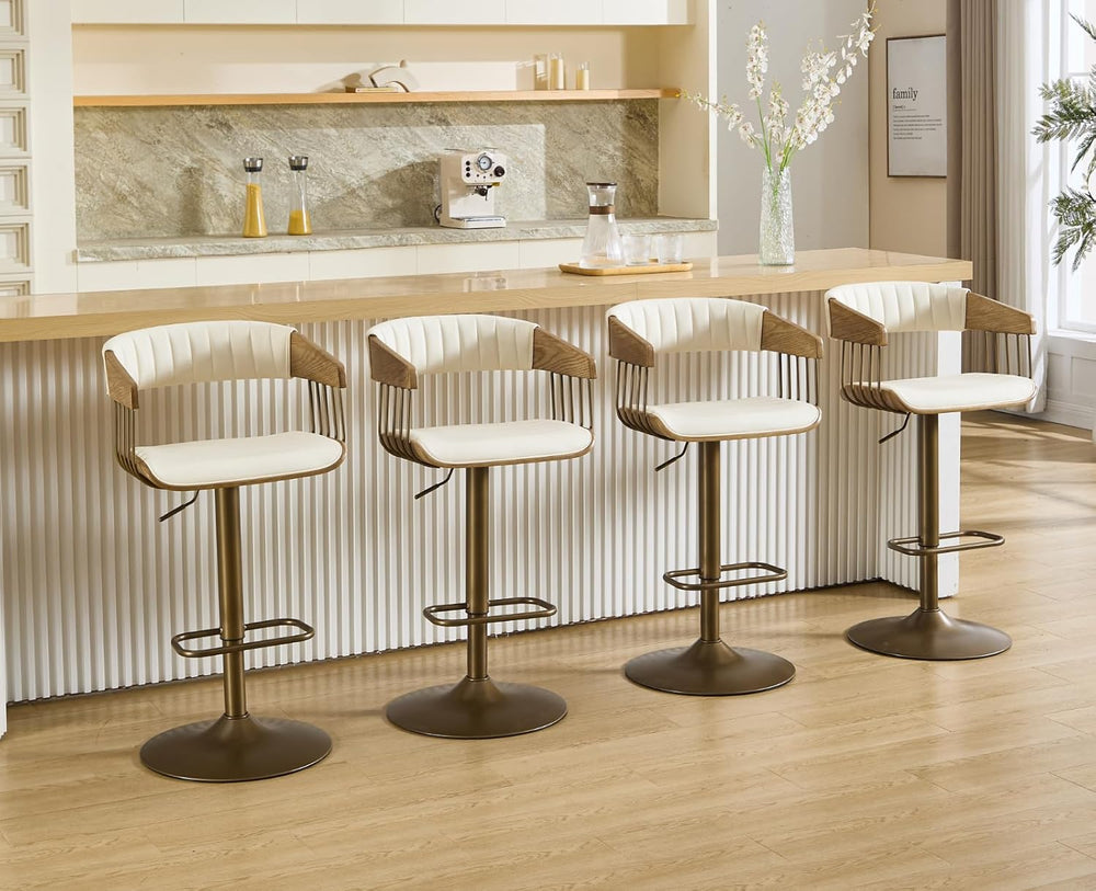 CIMOTA Swivel Adjustable Bar Stools Set of 2, Mid-Century Modern Counter Stoo...