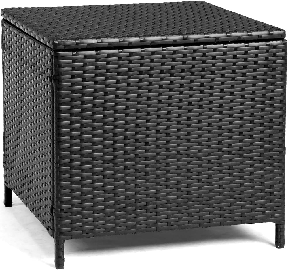 VINGLI Outdoor Side Table with Storage, 27-Gallon Patio Deck Box Outdoor Wick...