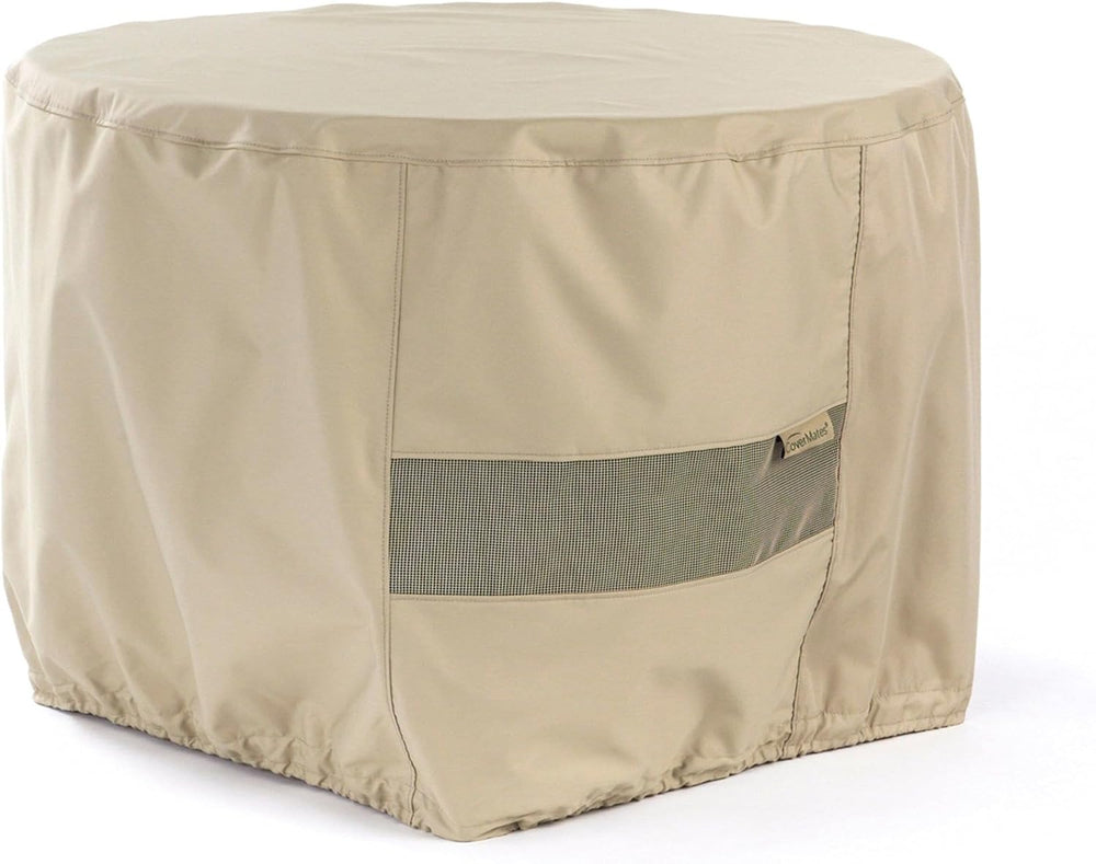 Covermates Elite Round Fire Pit Cover, Polyester, 24 Dia x 18H, Khaki