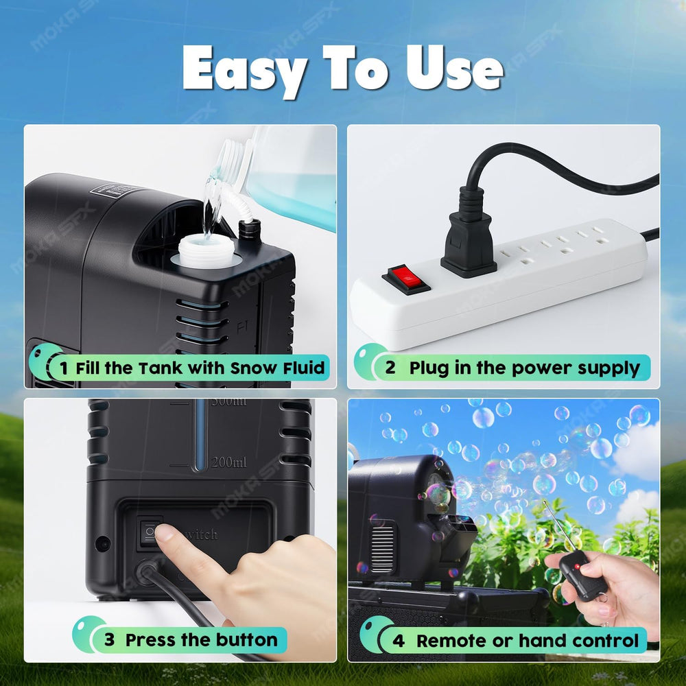Moka Intelligent Fuel-efficient Bubble Machine with Remote Control & Batt...