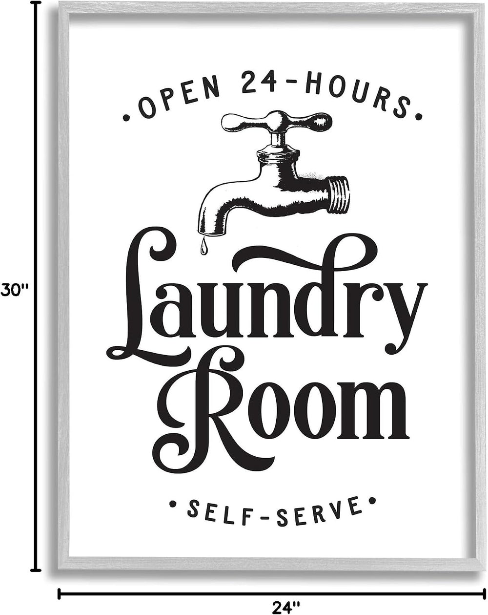 'Self-Serve Laundry Room Sign Vintage Faucette'| Framed Giclee Art