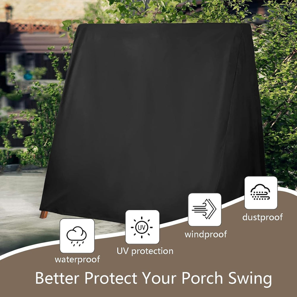 FLYMEI Outdoor Swing Cover Waterproof, 72" L×55" W×67" H, Black