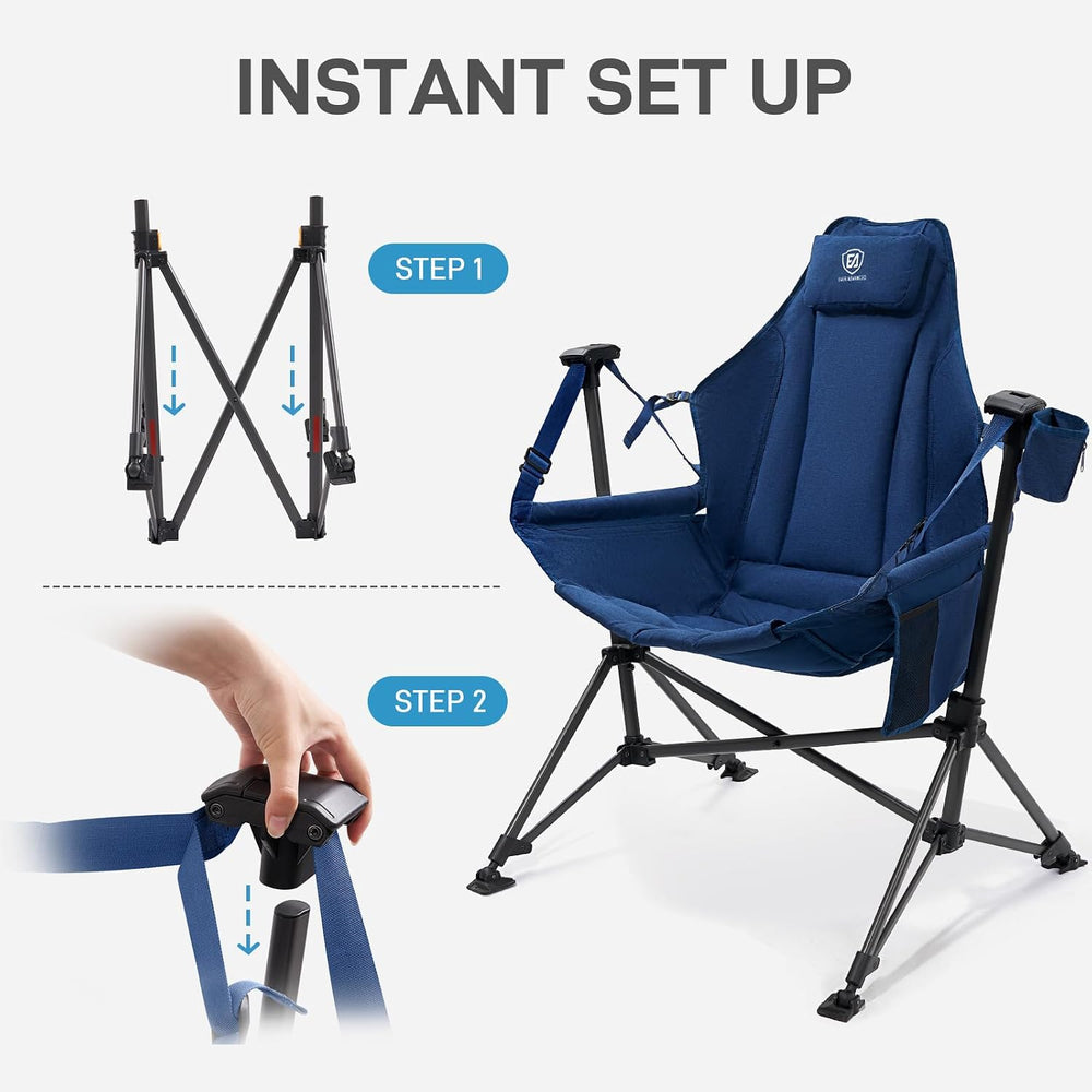 EVER ADVANCED Padded Hammock Camping Chair, Oversized Heavy Duty Swing Chair ...