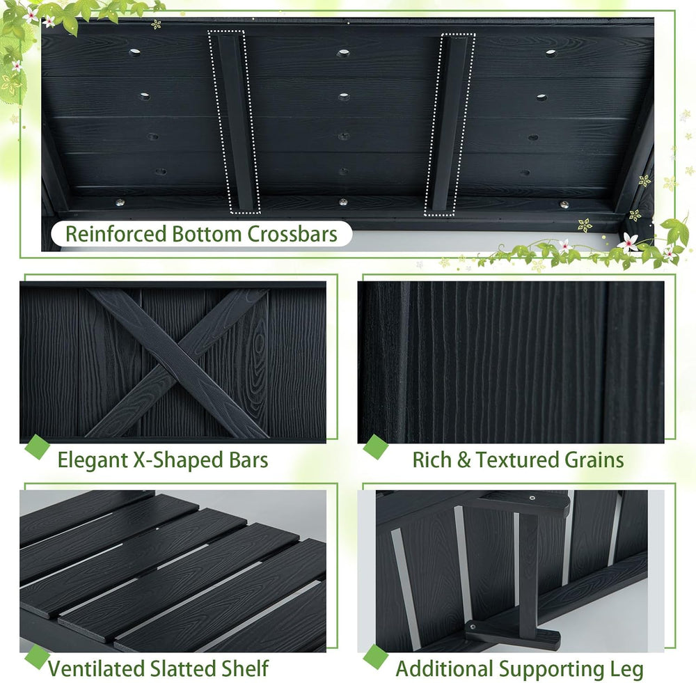 GIANTEX HIPS Raised Garden Bed, Elevated Planter Box w/Legs, Storage Shelf, D...