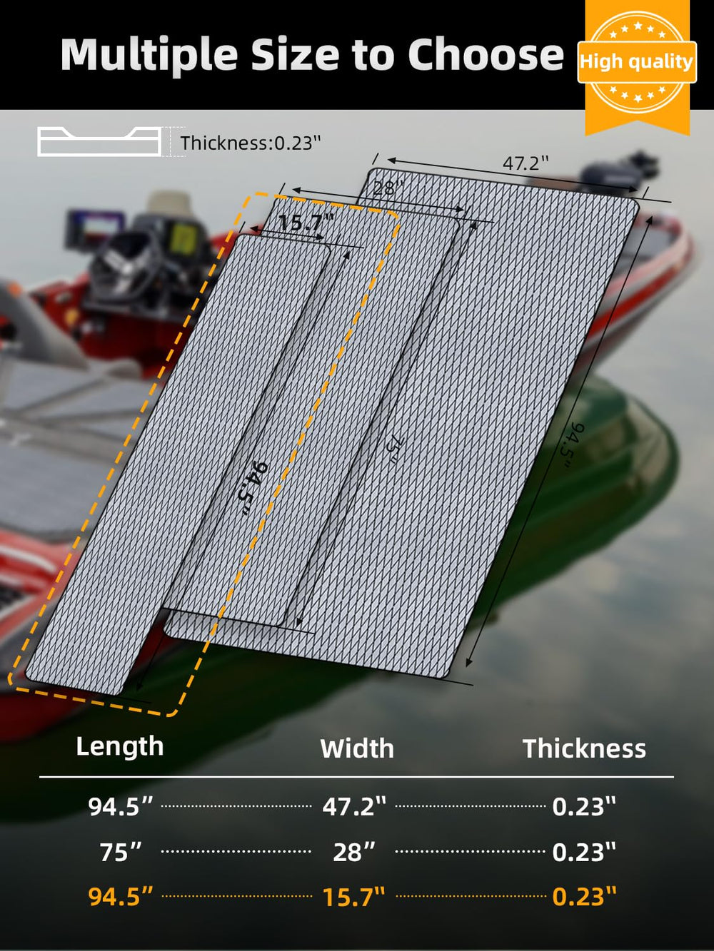 FOCEAN Boat Flooring EVA Foam Boat Decking Marine Mat Non-Slip Self-Adhesive ...
