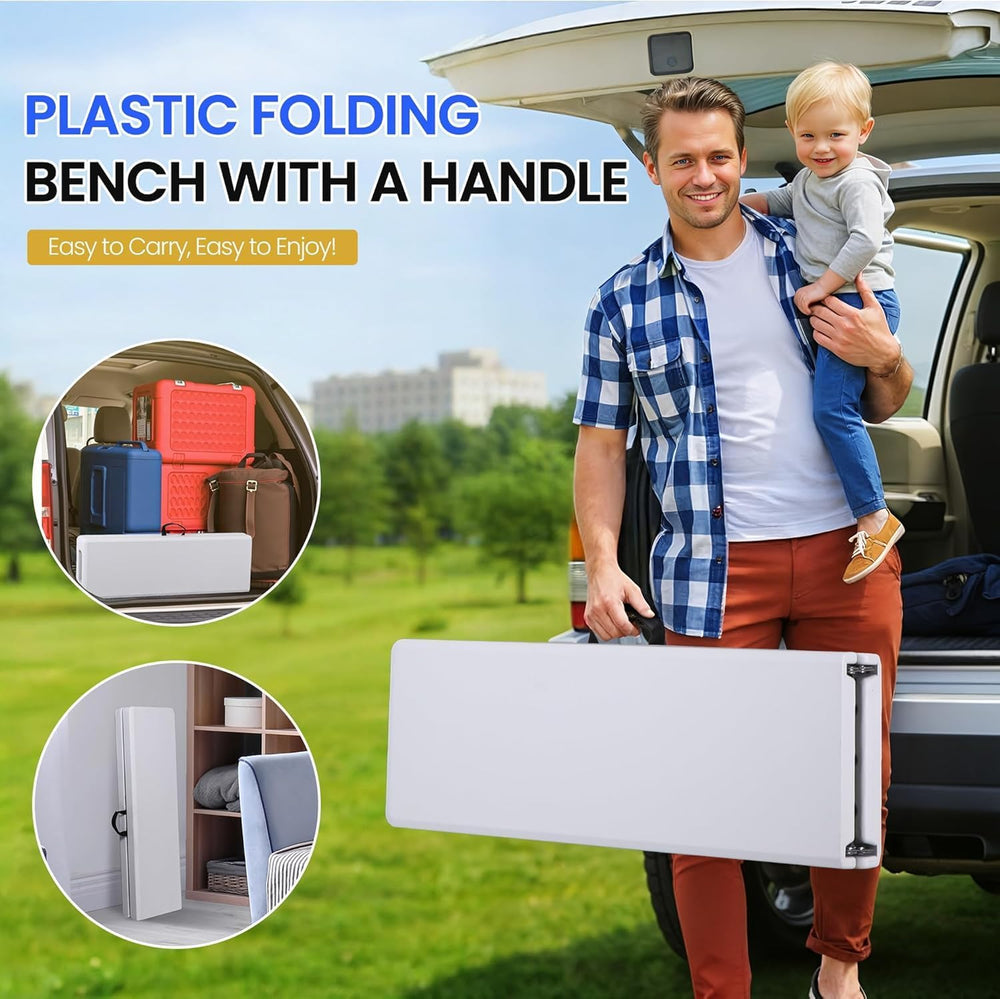 ZENY 6 Feet Picnic Table Set with 2 Benches