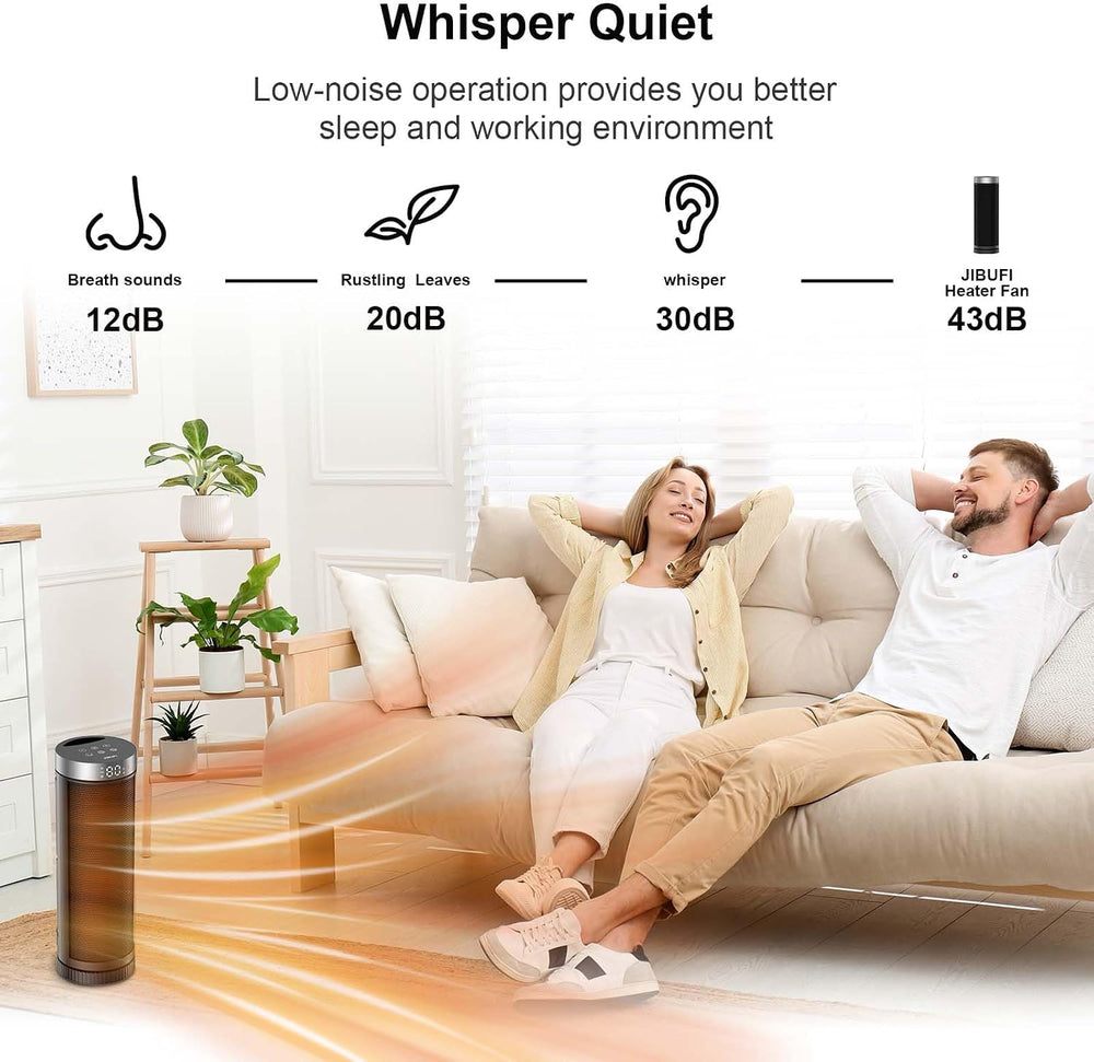 JIBUFI 17 Inches Space Heaters for Indoor Use, 1500W Electric Heaters