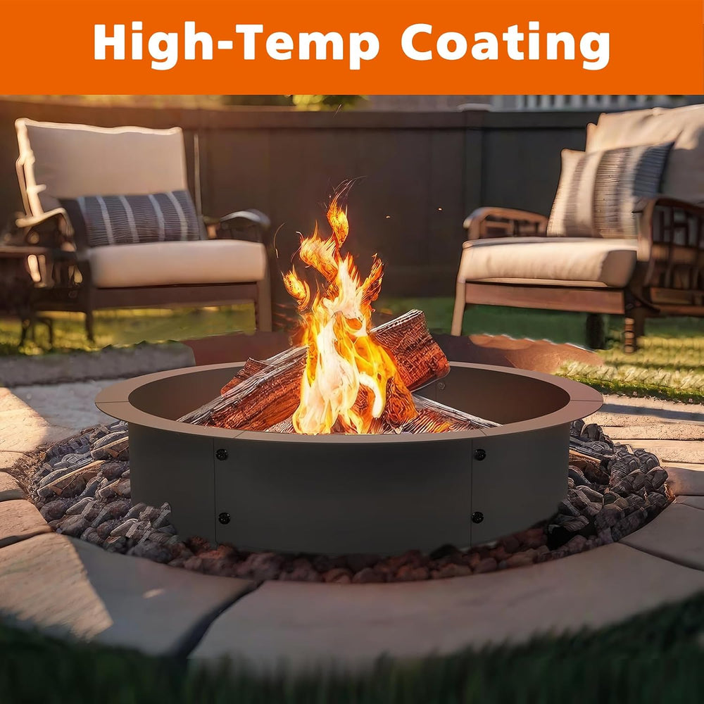 Fire Pit Ring Outdoor 33 Inch Outer 30 Inch Inner Round Firepit Accessories