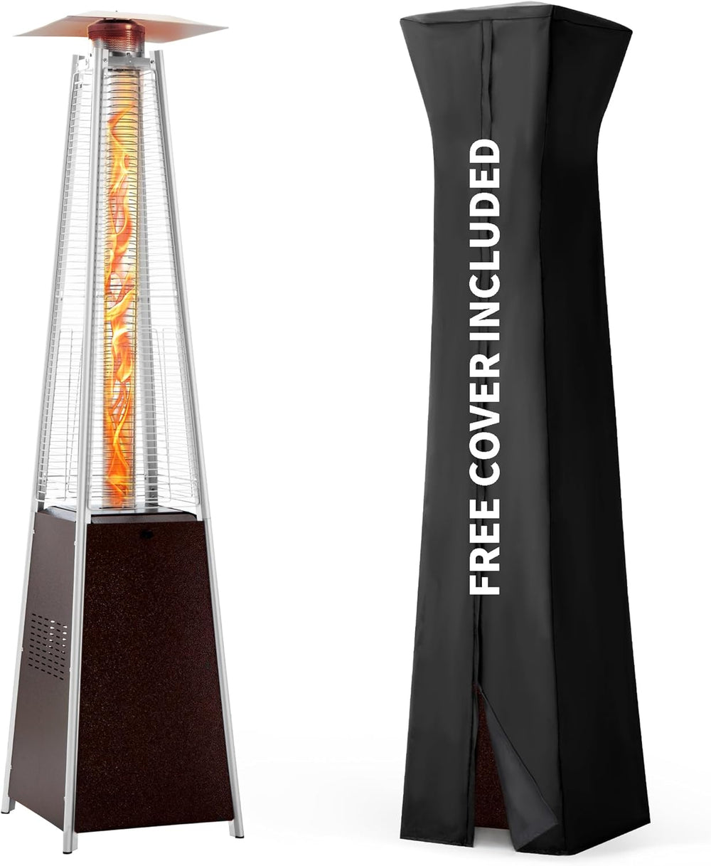 Pamapic 89" Pyramid Patio Heater Outdoor, Propane Flame Tower with Quart...