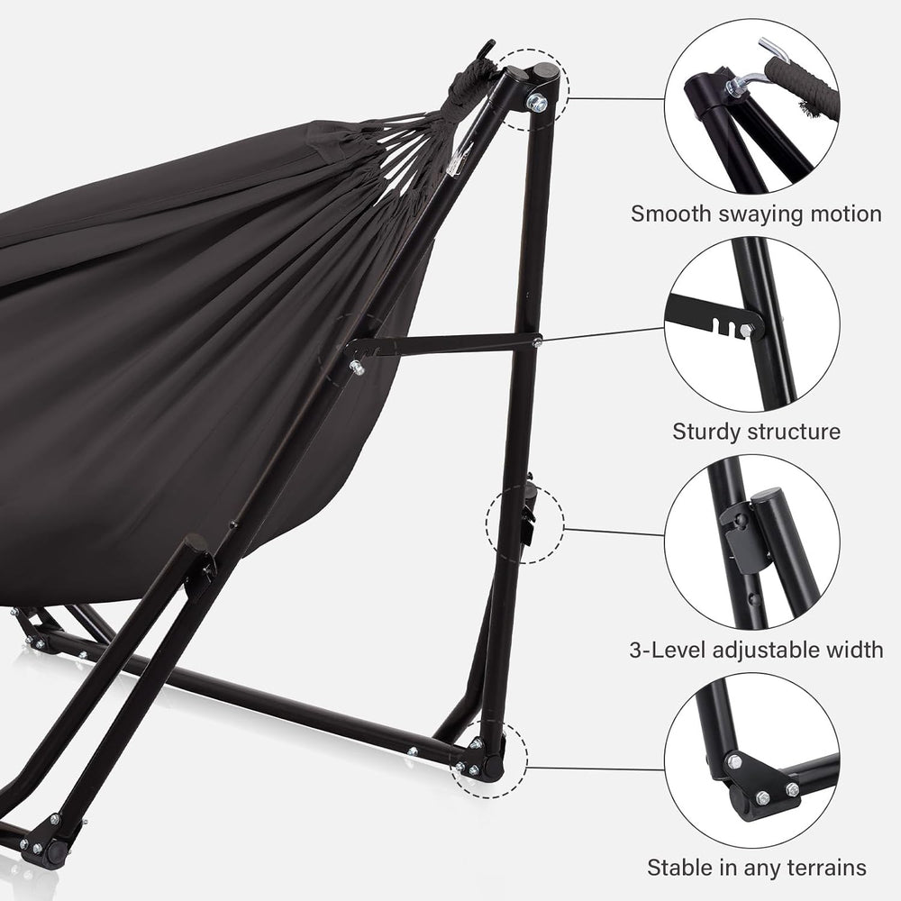 2 in 1 Hammock with Stand, Outdoor Hammock Swing Chair with Portable Heavy Du...