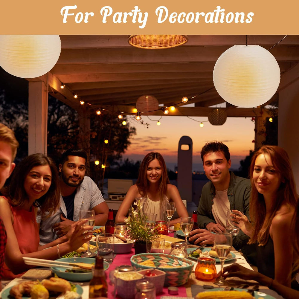 2 Pack 30 Inch Large Paper Lanterns White Hanging Lantern for Decor