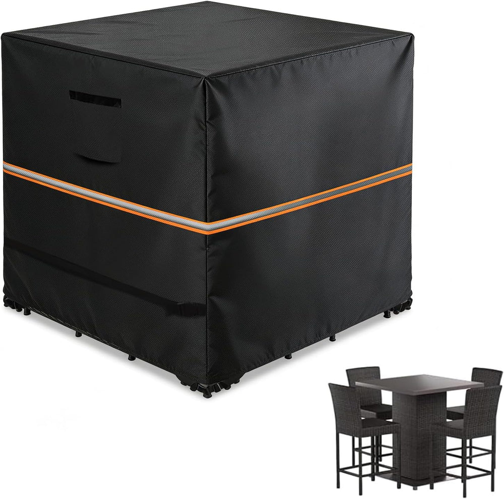 Outdoor Wicker Table Set Cover, 60" L x 60" W x 38" H, Black