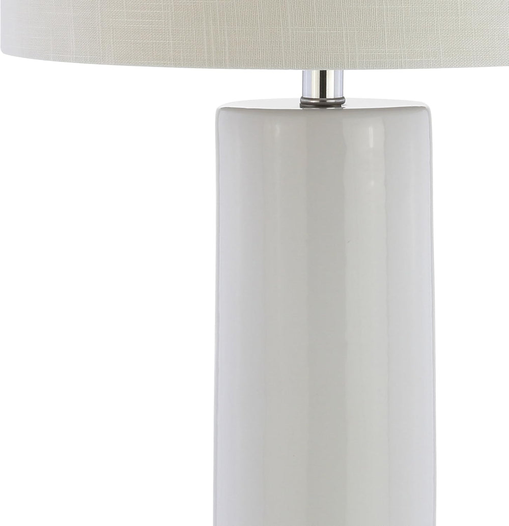 JONATHAN Y Dallas LED Table Lamp Ceramic Metal 31.5", White/Chrome