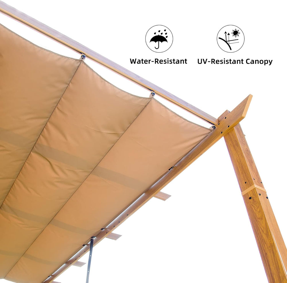 Domi 10x13ft Outdoor Retractable Pergola with Sun Shade Canopy, Pergolas and ...