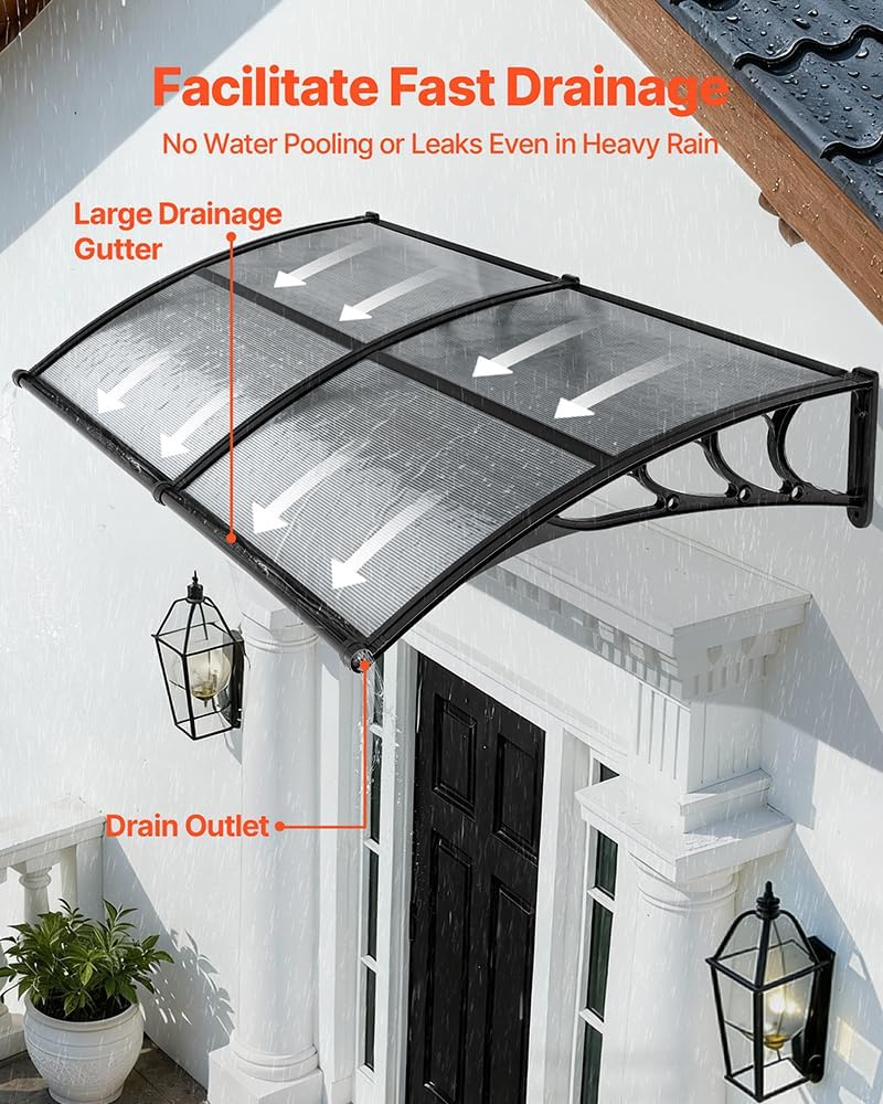 VEVOR Awnings for Door Entrance, 38" x 78" Window Door Awning Canop...