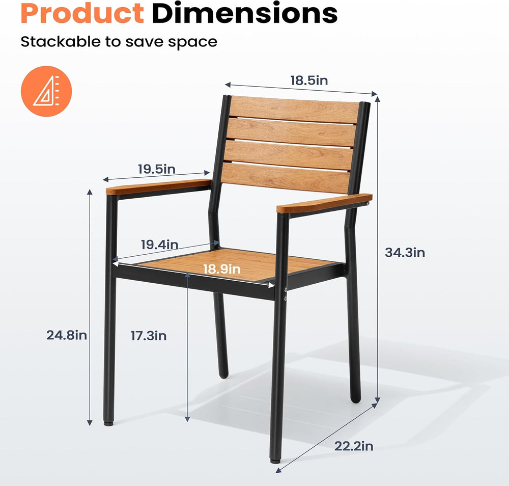 Pellebant Stackable Outdoor Patio Dining Chairs Set of 4