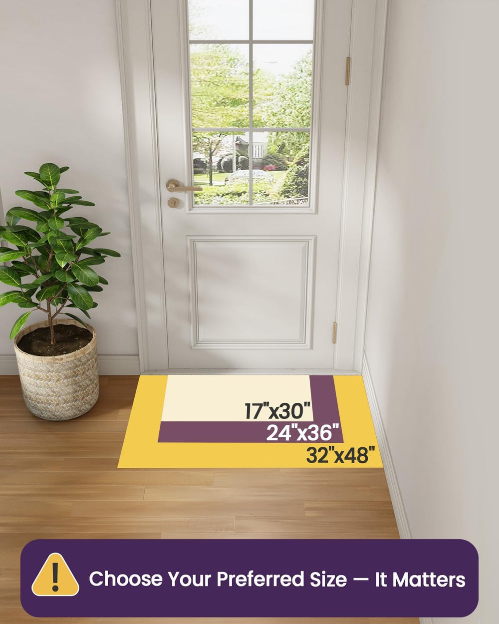 DEXI Front Door Mat Indoor Entrance, 24x36 Entryway Doormat, Beige