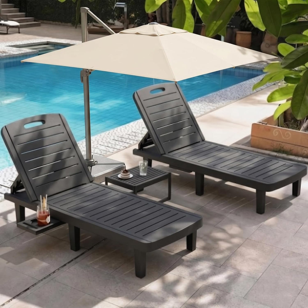 WACASA Outdoor Chaise Lounge Chairs Set of 2, Oversized Lounge Chairs with 5-...