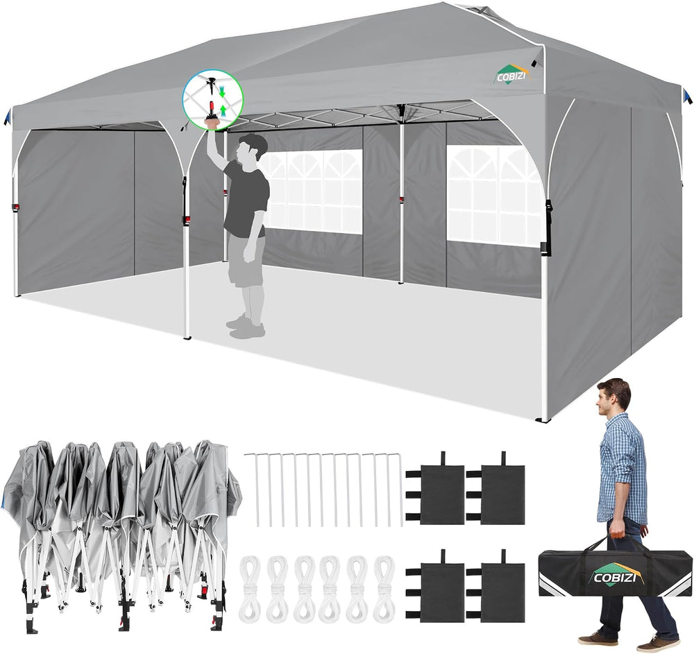 COBIZI 10x20 Pop Up Canopy: Canopy Tent with Patented Center-Lock Tech | Quic...