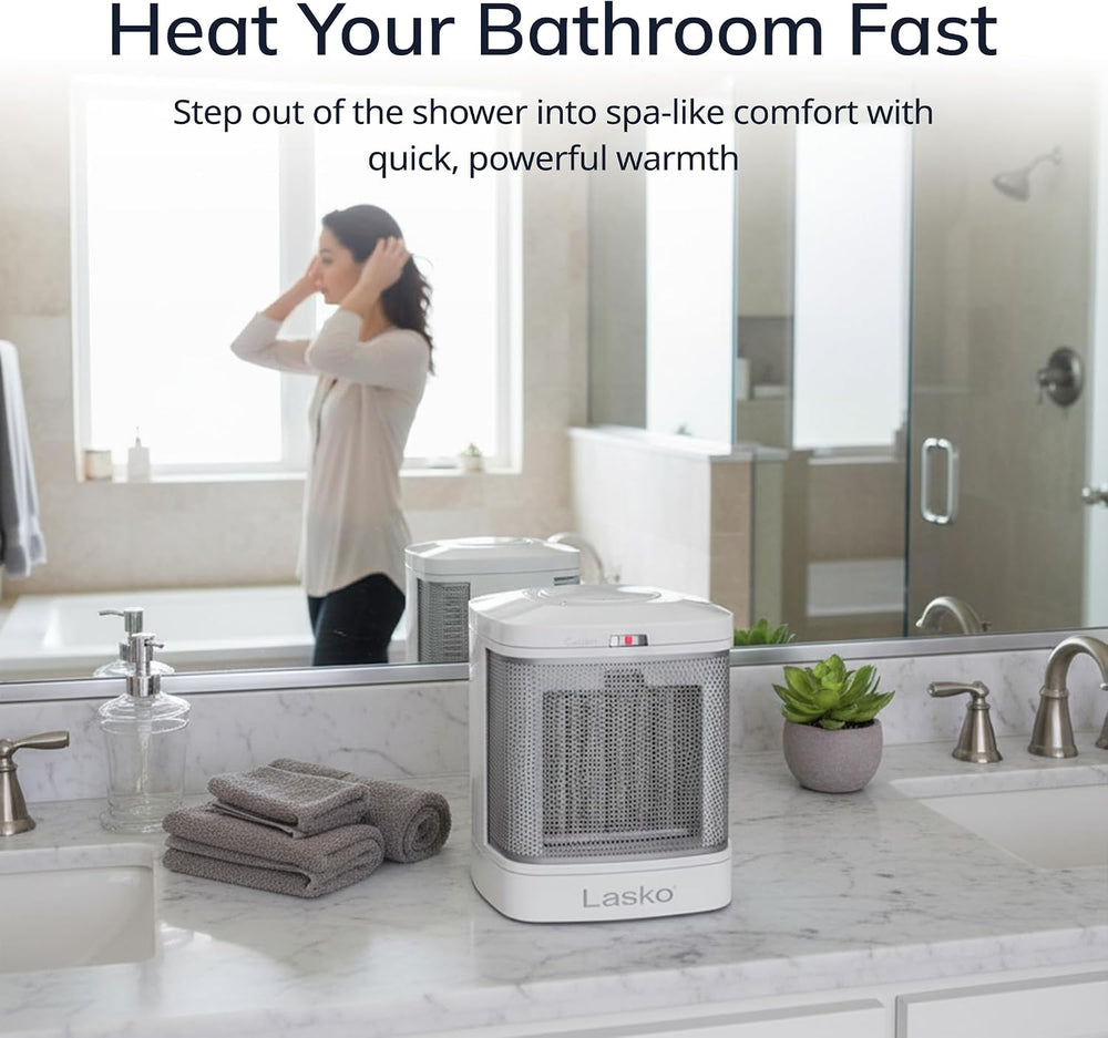 Lasko Electric Ceramic Space Heater for Bathroom - 8” - CD08200 - White