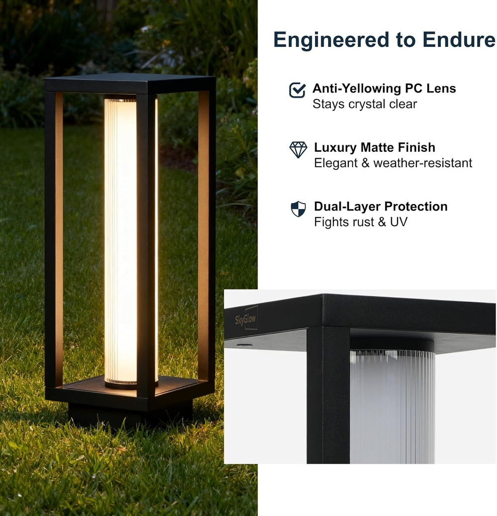 SkyGlow 15" Pathway, Column, and Garden 3-in-1 Light, 120V/12V Aluminum ...