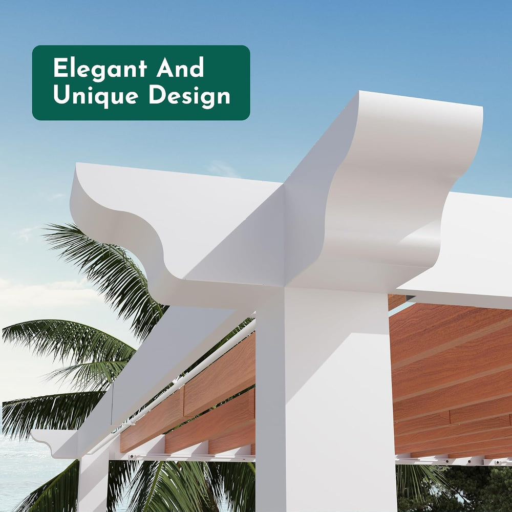 Modern Shade Open Sky 10' x 12' Outdoor Pergola Gazebo, Heavy-Duty Me...