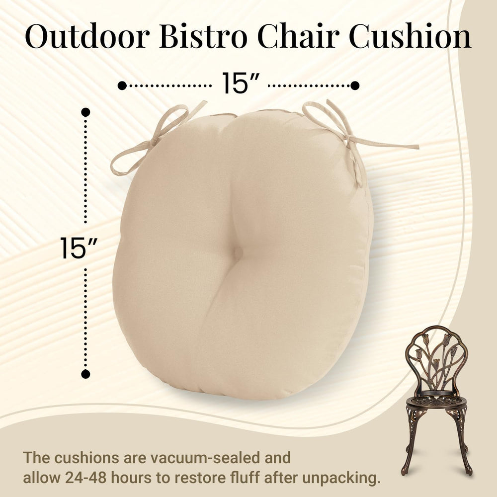 downluxe Bistro Chair Cushions for Patio Furniture, Water-Resistant Round Out...