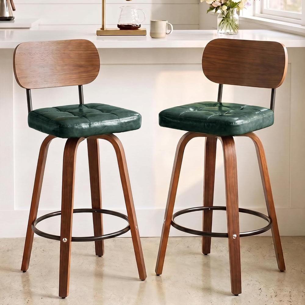 KEEZY Bar Stools Set of 2, 30''Counter Height Barstools with Backrest...