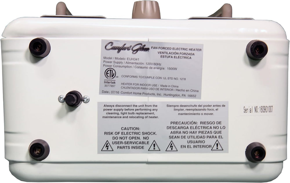 Comfort Glow EUH341 Milkhouse Style Electric Heater 5,200 Btu, White, Length:...