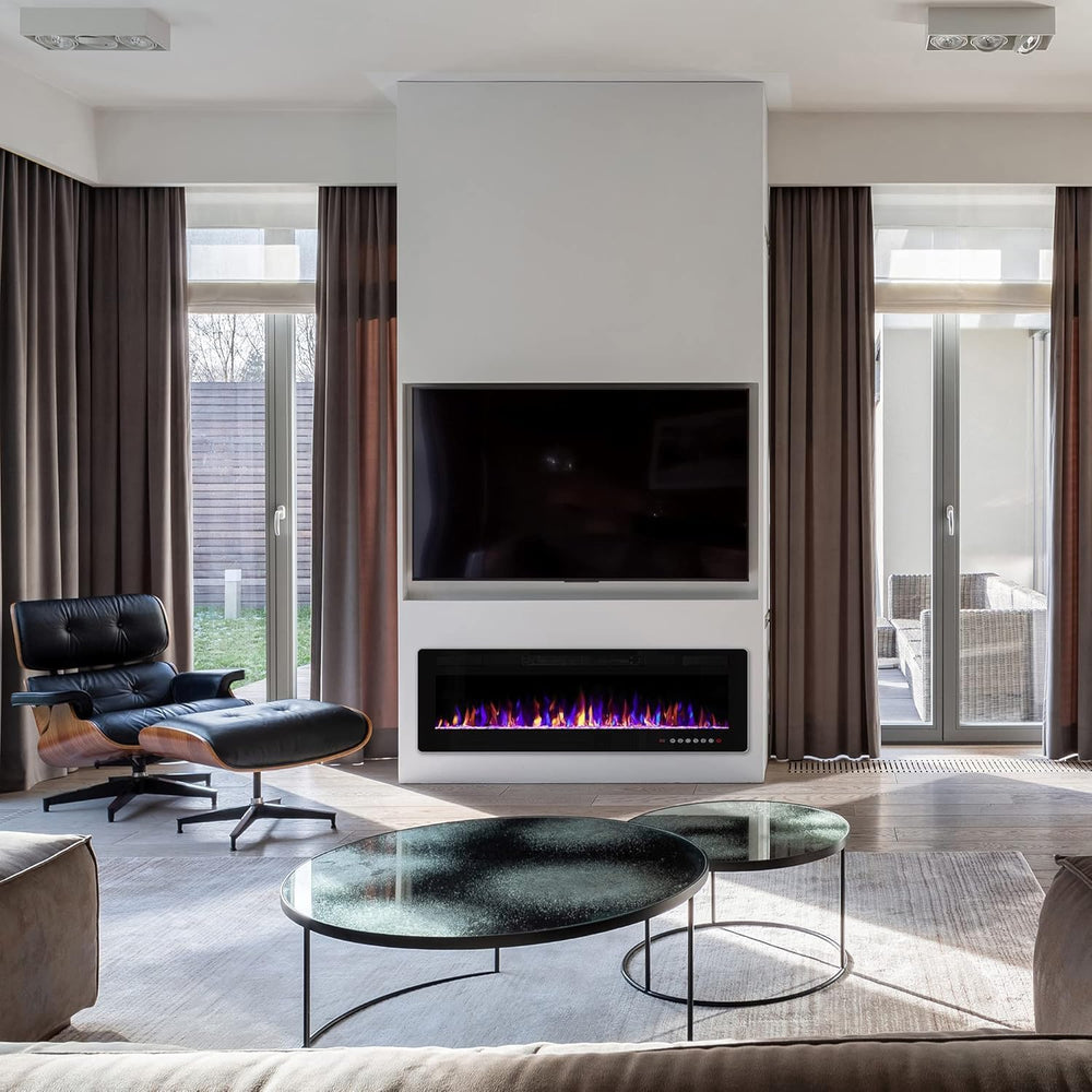 Electactic 50 Inch Electric Fireplace Insert Ultra-Thin - Recessed & Wall...