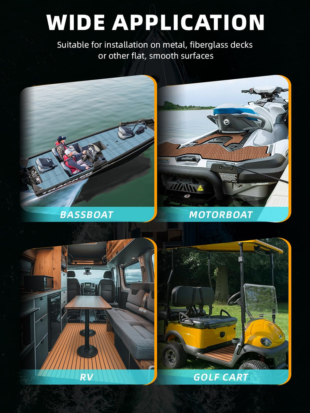 FOCEAN Boat Flooring EVA Foam Boat Decking Marine Mat Non-Slip Self-Adhesive ...