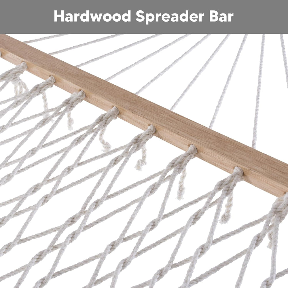 SUNCREAT Hammocks Outdoor Double Hammock with Hardwood Spreader Bar, 475 lbs ...