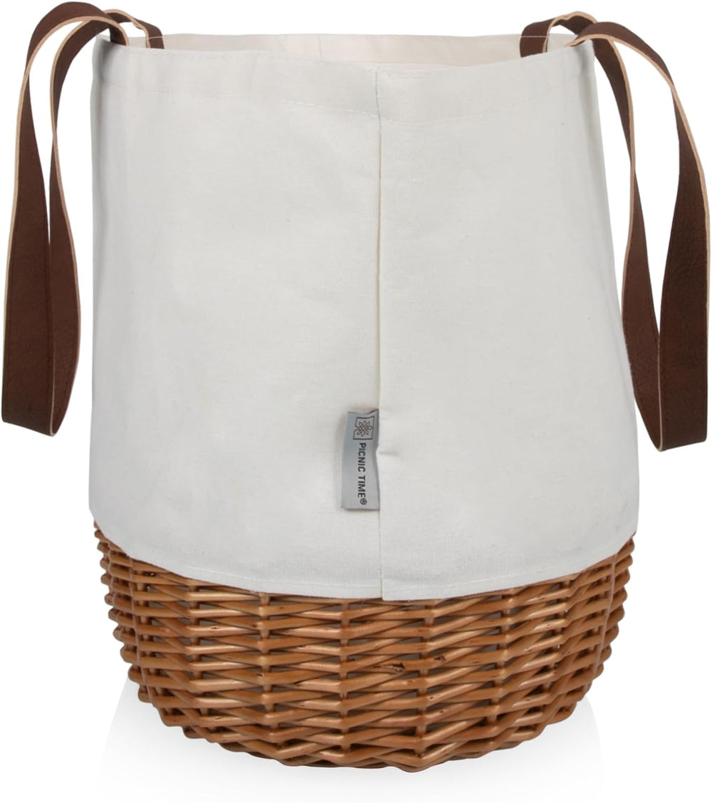 Picnic TIME Promenade Picnic Basket for Set 2, Stylish Canvas Tote Bag with H...