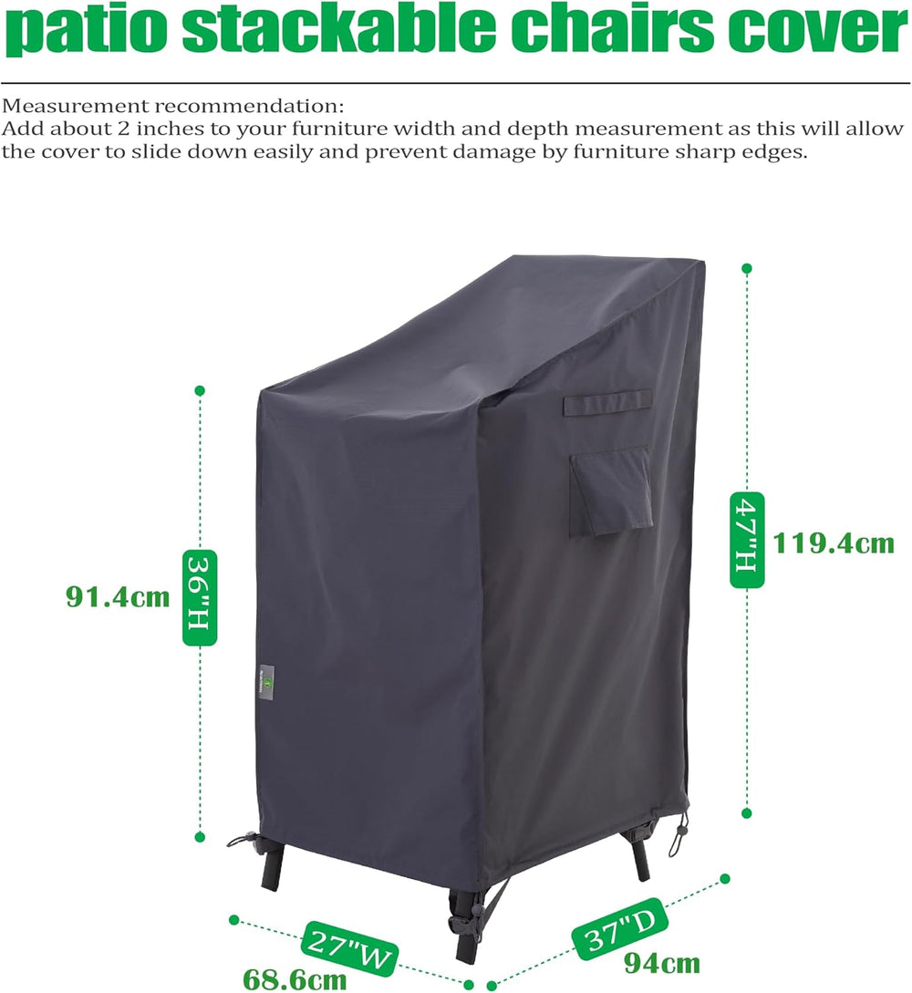 F&J Outdoors Patio Chairs Cover, Grey, 27" W x 37" D x 47"...