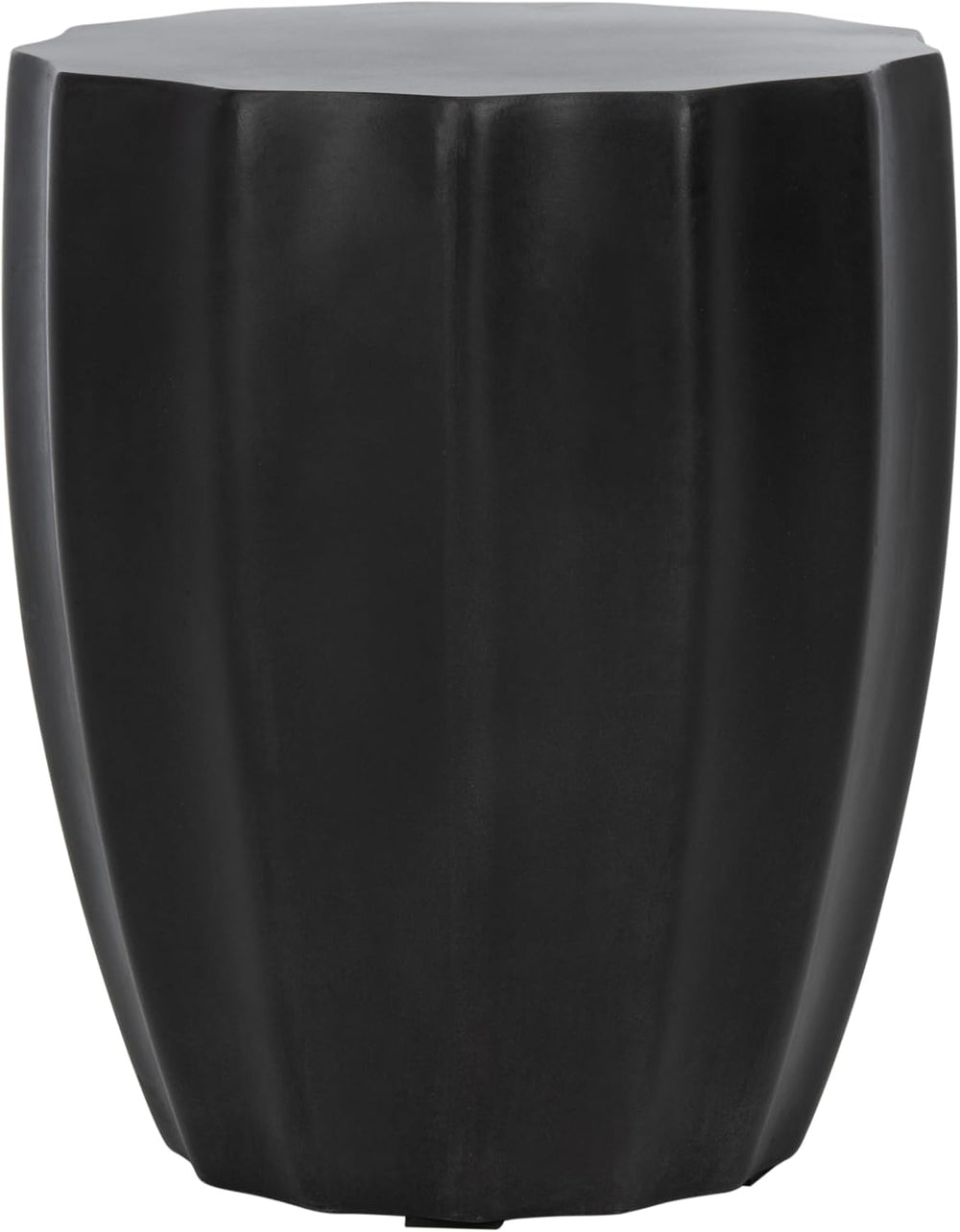 SAFAVIEH Outdoor - Jaslyn Accent Stool - Black Concrete - Modern Sculptural D...